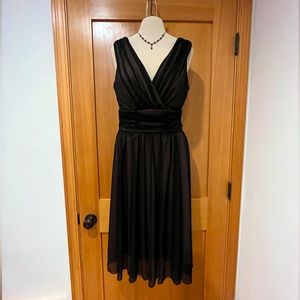 Vintage inspired black retro chiffon cocktail dress